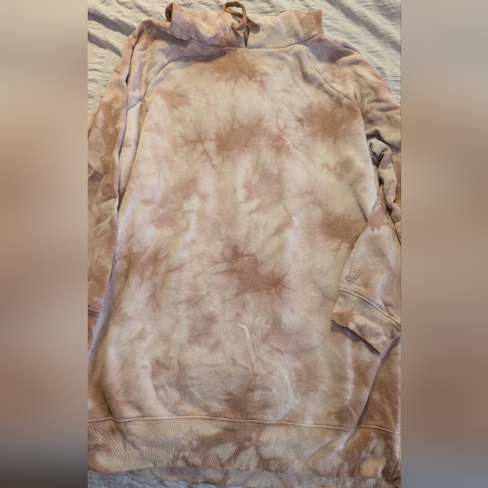 Victoria's Secret Tie-Dye Hoodie in Pink and Cream